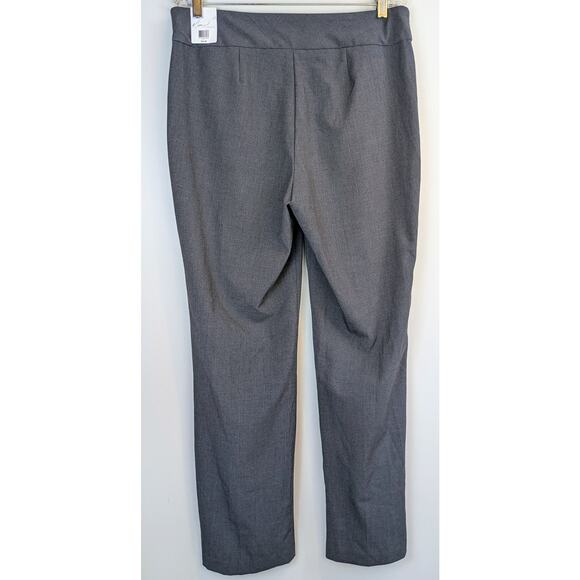 Kim Rogers Dress Pants 12 Charcoal Gray High Rise Straight Leg Pull On NEW - Picture 4 of 9